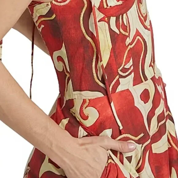 Maria CherAlavarado Vivian Cotton Abstract Maxi Dress